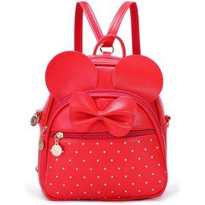 Bowknot Polka Dot Mini Backpack And Convertible Shoulder Bag Purse for Women